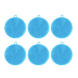 lot 6 eponges silicone ronde bleu