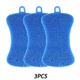 3 éponges en silicone bleu