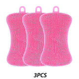 3 éponges en silicone rose