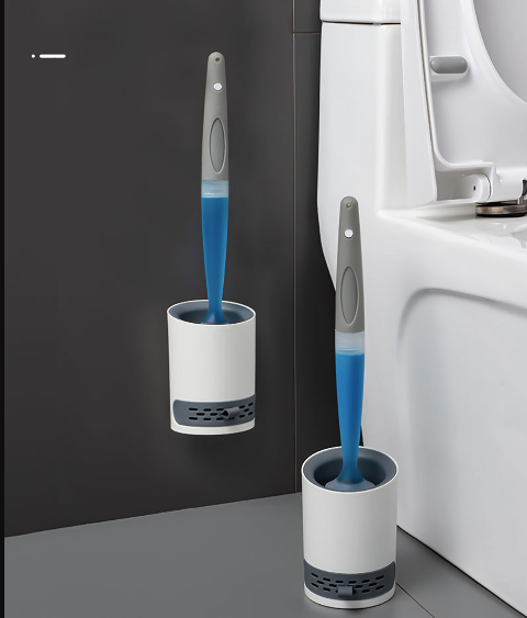 2x Brosse WC Silicone Brosse Toilette avec support à séchage