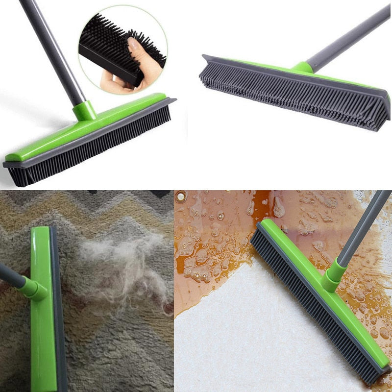 Balai coiffeur,Balai en caoutchouc de silicone pour livres de  sol,raclette,verre et écran,brosse,vadrouille de - 38cm splicing rod