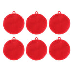 lot 6 eponges silicone ronde rouge