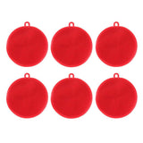 lot 6 eponges silicone ronde rouge