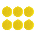 lot 6 eponges silicone ronde jaune