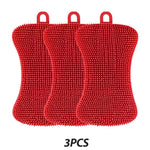 3 éponges en silicone rouges