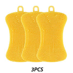 3 éponges en silicone jaune