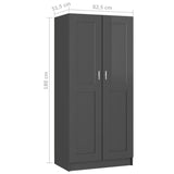 Armoire à Balai Noir - L82,5 x H180 cm