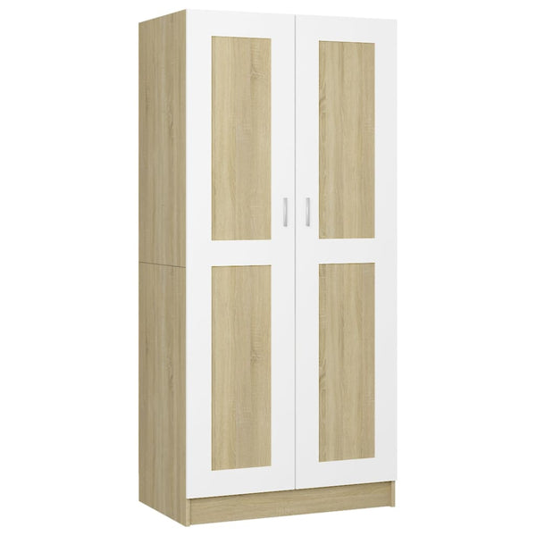 armoire a balai blanc et bois