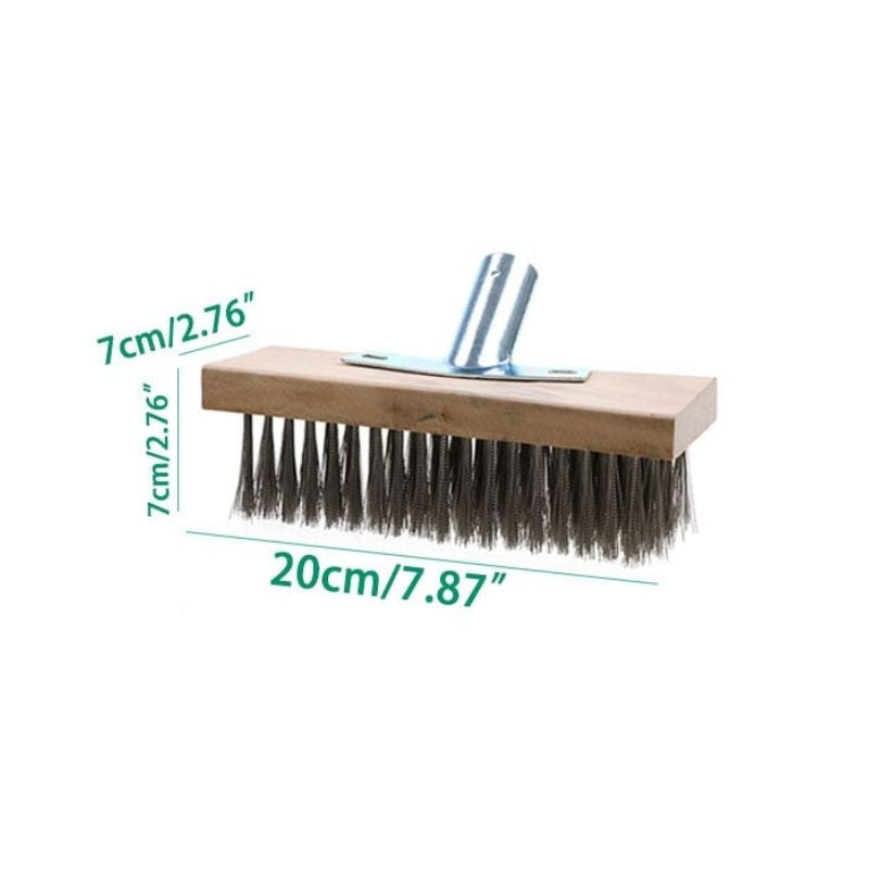 Balai Brosse Metallique Avec Manche Yardwe Brosse De Nettoyage De Sol De Jardin U00c0 Manche Robuste Brosse De Nettoyage De Sol En Fil Dacier Inoxydable De 20 Cm Pour La Maison Brosse