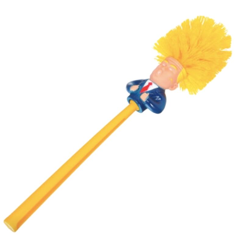 Brosse De Toilettes Humoristique Donald Trump - Set Avec Support, Gadget Déco Ou Cadeau Gag
